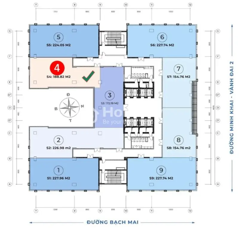 Cho Thuê Văn Phòng Hạng A Tại Vinaconex Diamond Tower, 188.8 M2, 69Tr/Tháng, Hai Bà Trưng, Hà Nội