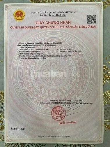 Bán 1 Lô Đất Liền Kề Tại Ubnd Xã Hưng Thuận, Tây Ninh Giá 450Tr/Lô