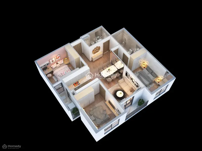 Trực Tiếp Cđt-Căn Hộ 92M2 Được Thiết Kế 3Pn- Full Nội Thất, Sẵn Bàn Giao Nhà Ở Ngay 0979209***