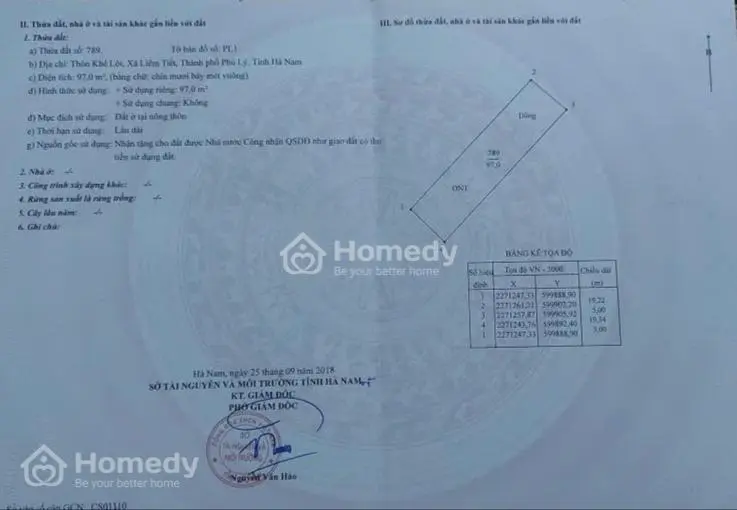 Bán Đất Thổ Cư Chính Chủ Gần Bệnh Viện Bạch Mai 2 Phủ Lý