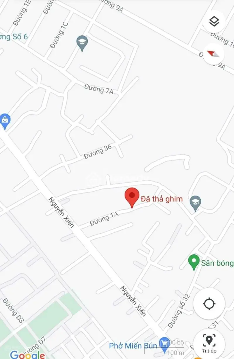 Chính Chủ (Không Phải Mg) Bán Đất Đường 6M Nguyễn Xiển, Thủ Đức (Bản Đồ Thể Hiện Mặt Tiền Đường 1A)