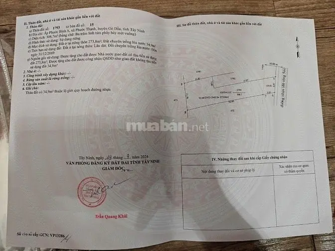 Bán Đất Tại Xã Phước Thạnh Gò Dầu Tây Ninh