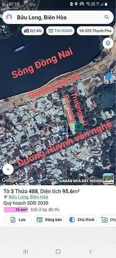 Bán Lô Đất Gần Đường Ven Sông Cái Bửu Long Ra Huỳnh Văn Nghệ 20 Mét.