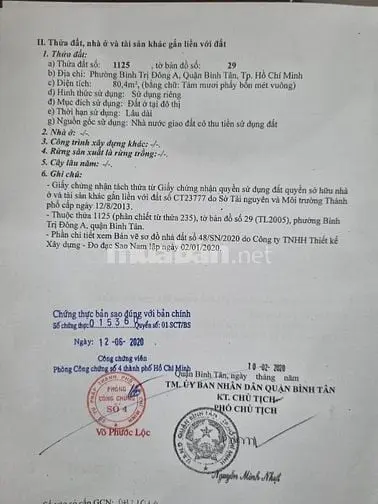 Bán Đất Sổ Hồng Chính Chủ Phường Bình Tân, Thành Phố Hồ Chí Minh