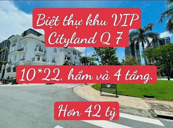 Biệt Thự Khu Vip Cityland Q 7. 10*22, Hầm Và 4 Tầng. Hơn 42 Tỷ.