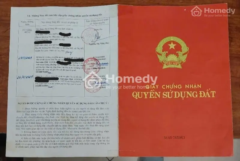 Bán Đất Thổ Cư Sổ Đỏ Chính Chủ -Tây Mỗ - 374M2