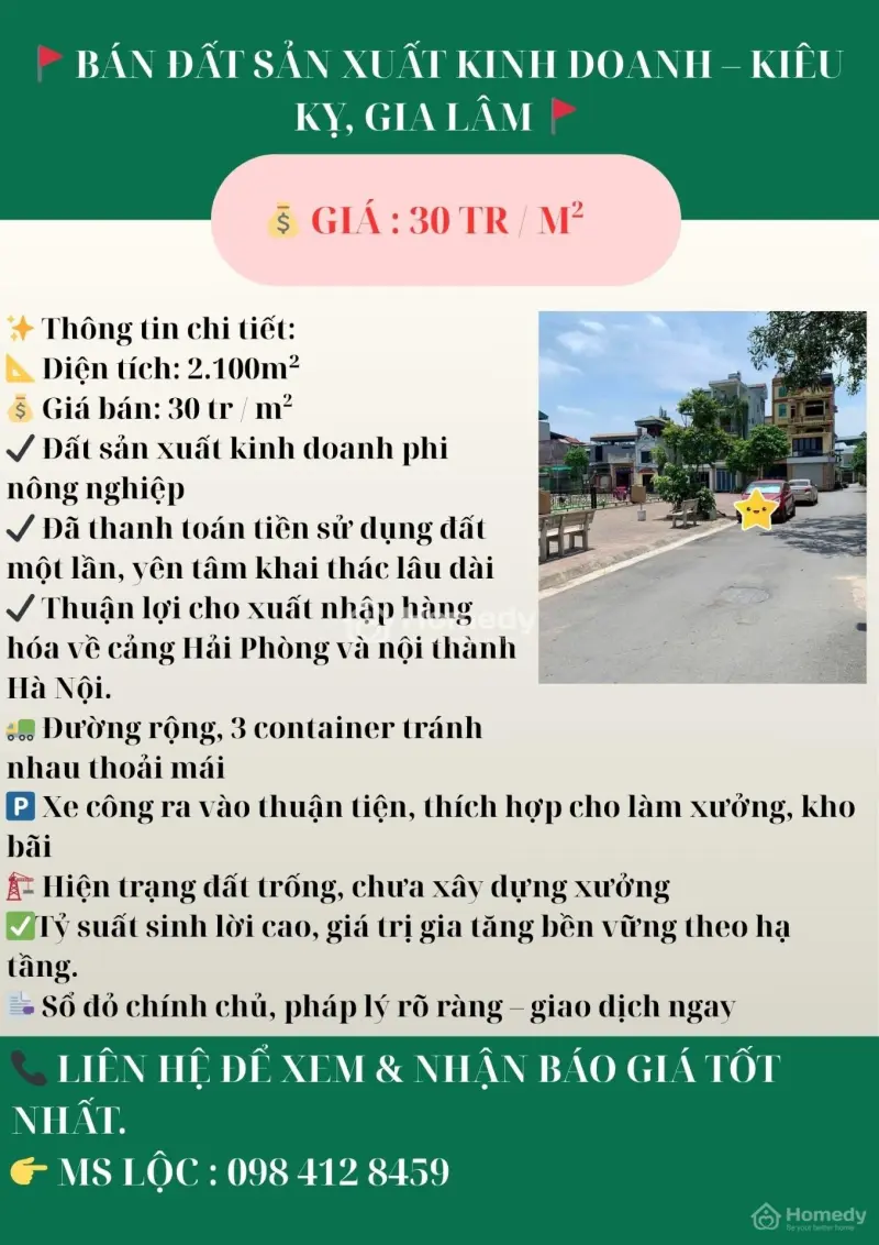 🚩 Bán Đất Sản Xuất Kinh Doanh – Kiêu Kỵ - Gia Lâm 🚩