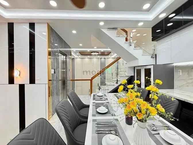 Nhà Có Tháng Máy, Dt:5X10M, Nở Hậu 6M, Lửng, 3Lầu, 4Pn, Gara Ôtô, S/Th