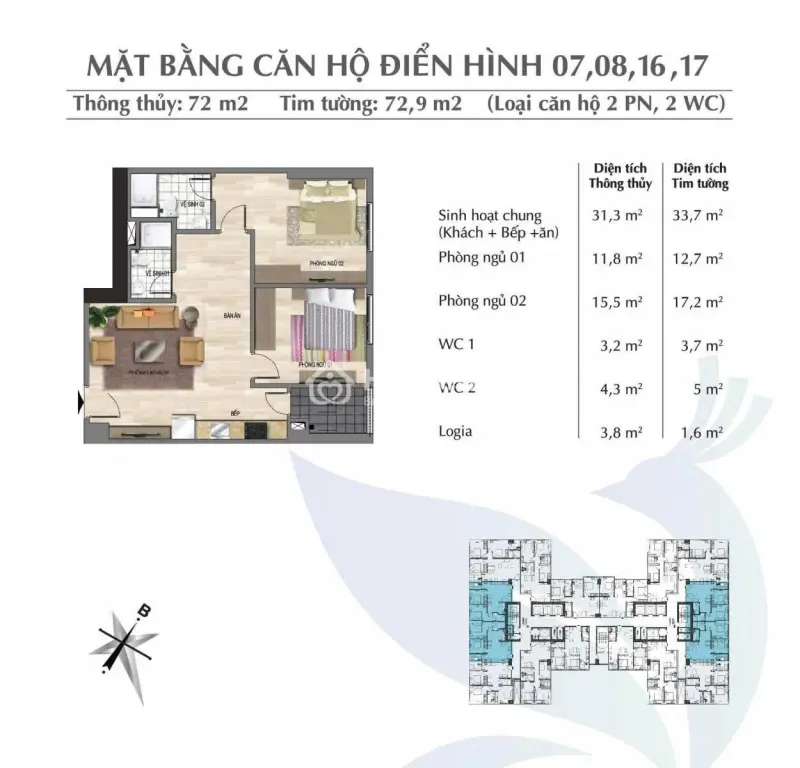 Bán Căn Hộ 73M2, 2Pn-2Wc, Tầng Trung, Tòa Tđc Park 3 Eurowindow River Park, Lh 0772272***