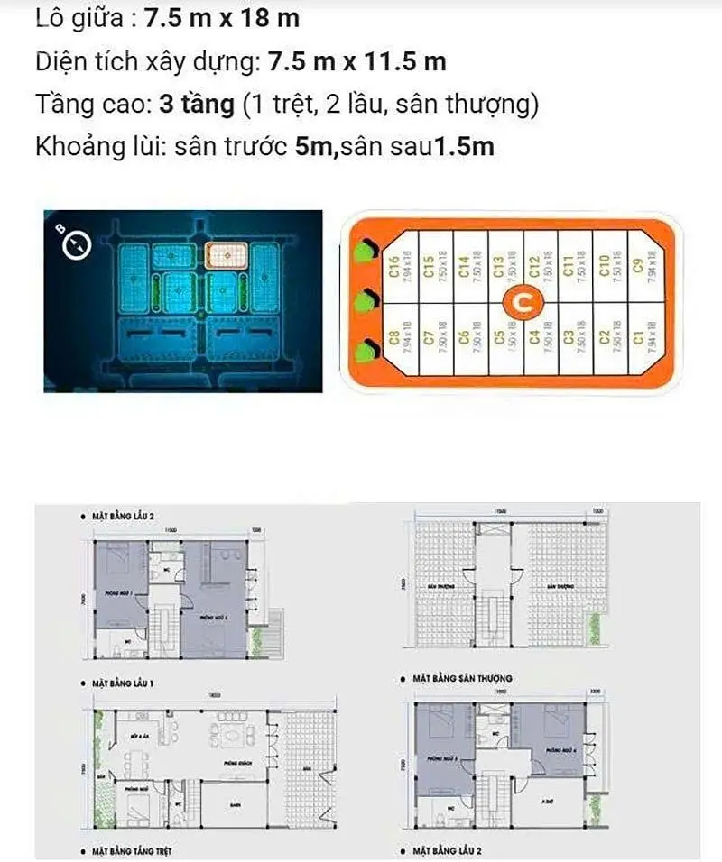 Bán Nhà An Phú New City, Khu C, Dt 135M2 Đất, 3 Tầng + Sân Thượng, Nhà Thô