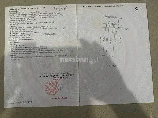 Bán Nhà 103 Bác Ái -Tân Thành - Tân Phú, Khu Nhà Cao Tầng