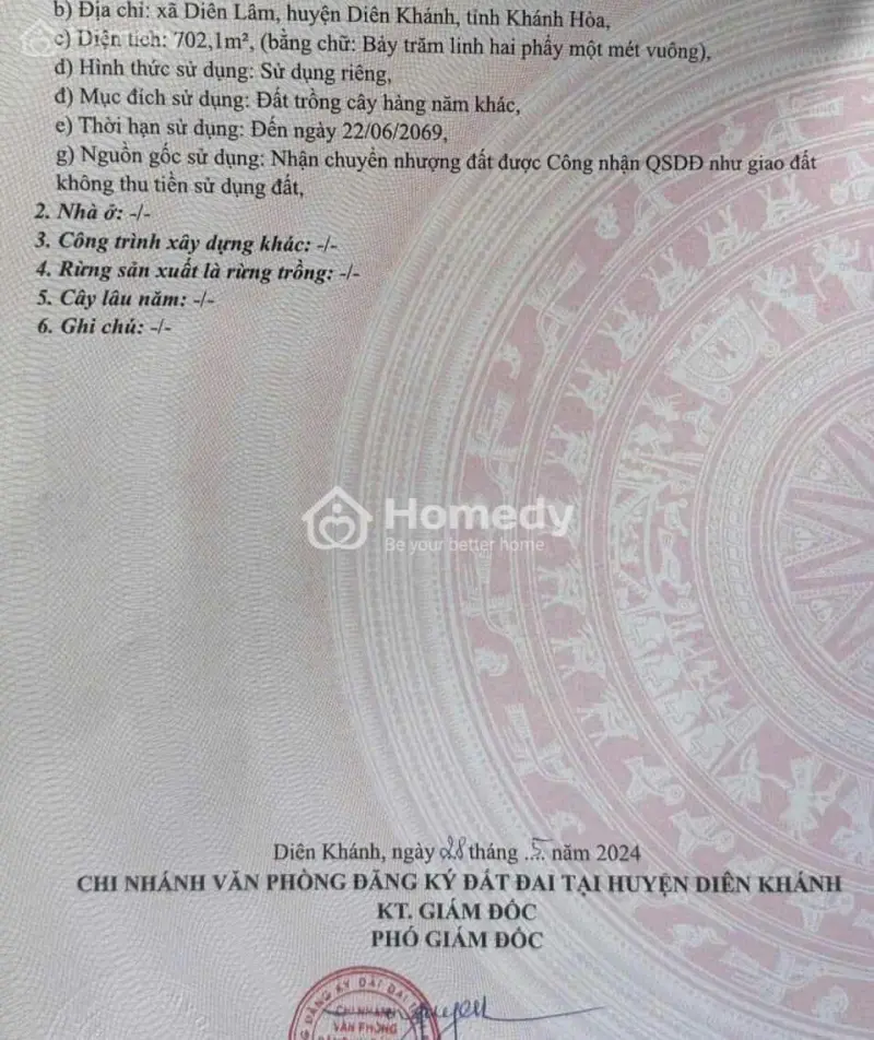 Bán Đất Trồng Cây 3 Măt Tiên Ở Diên Lâm- Diên Khánh