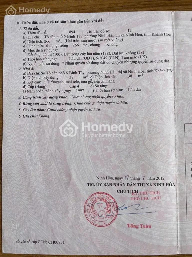 Bán Đất Tặng Nhà Mặt Tiền Đặng Vinh Hàm, Đông Ninh Hoà