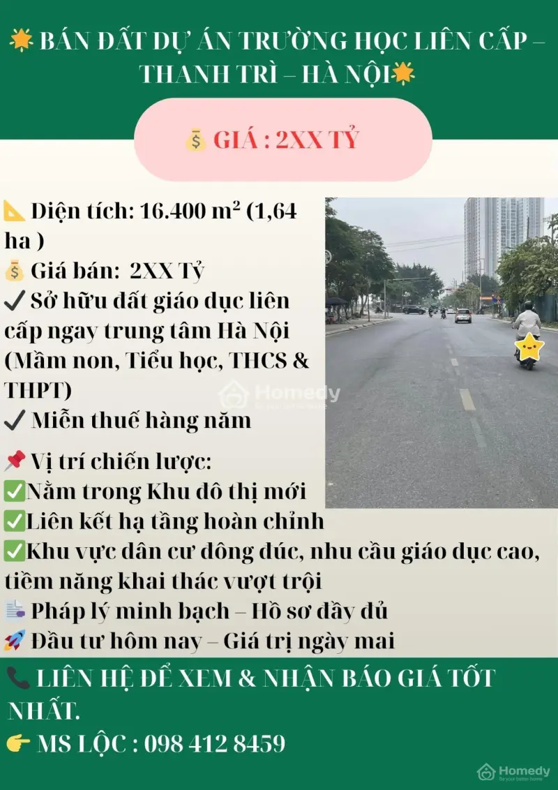 🌟 Bán Đất Dự Án Trường Học Liên Cấp – Thanh Trì – Hà Nội🌟