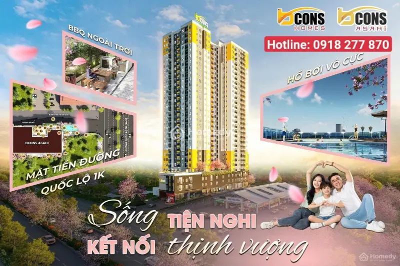 Căn Hộ Bcons Asahi Ngay Mặt Tiền Ql1K, Thanh Toán Chỉ 225 Triệu, Hỗ Trợ Lãi Tới Lúc Nhận Nhà