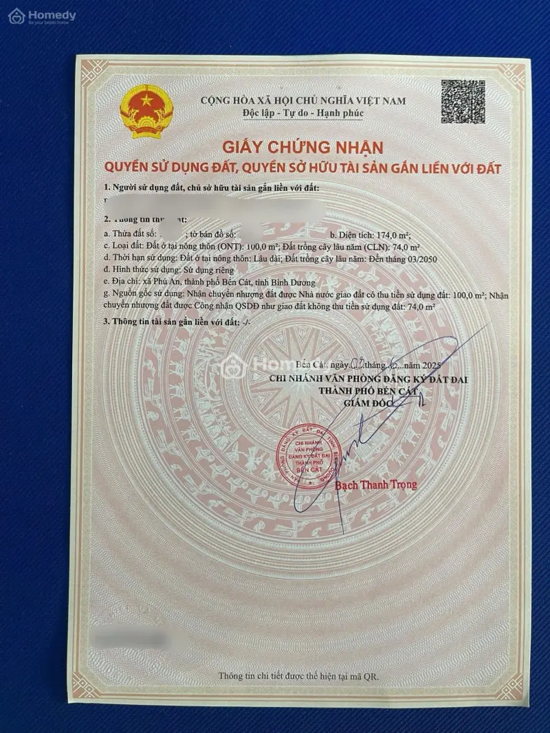 (Cần Bán Gấp) Đất Tại Phú An - Bình Dương, Chính Chủ - Sổ Sẵn Giá 1 Tỷ 690