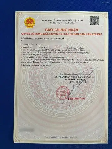(Cần Bán Gấp) Đất Tại Phú An - Bình Dương, Chính Chủ - Sổ Sẵn Giá 1 Tỷ 690