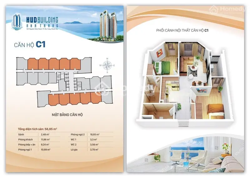 Chủ Nhà Gửi Bán Nhanh Căn Hộ 2 Pn Hud Building Nha Trang, Số 04 Nguyễn Thiện Thuật