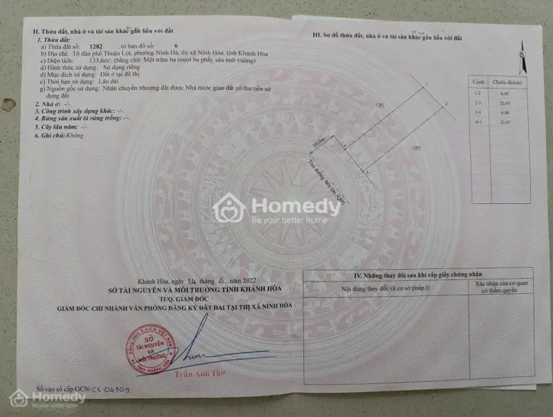 Bán Đất Mặt Tiền Bến Đò, Phường Hòa Thắng, Ninh Hà Cũ, Khánh Hòa, Có Bớt Lộc