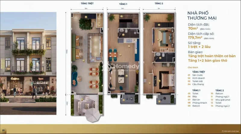 Nhà Phố Sân Vườn 1 Trệt, 1 Lầu Lan Anh Avenue Tại Tân Uyên, Bình Dương