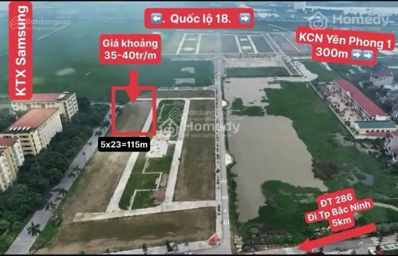 Bán Đất Nền Tại Đường Tỉnh Lộ 286, Đông Phong, Yên Phong, Bắc Ninh, 30 Triệu/M2, 75 M2