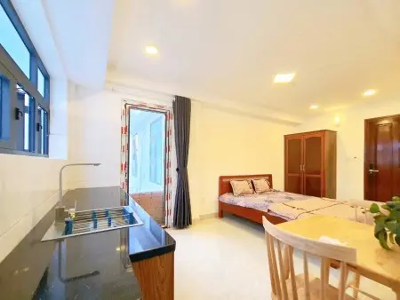 Cho Thuê Căn Hộ Studio Nơ Trang Long Full Nội Thất Bãi Xe Rộng Gần Học Viện Cán Bộ