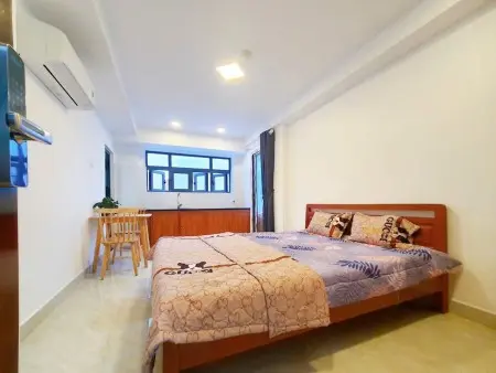 Cho Thuê Căn Hộ Studio Nơ Trang Long Full Nội Thất Bãi Xe Rộng Gần Học Viện Cán Bộ