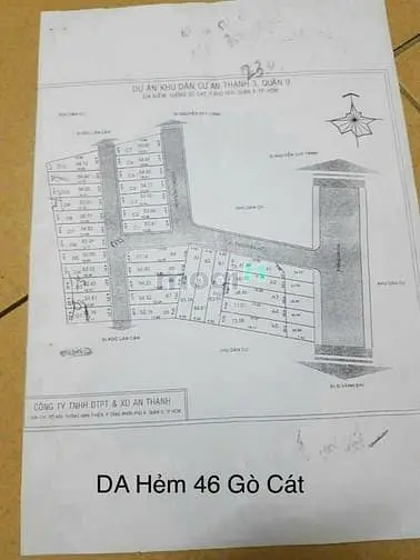 Bán Mặt Tiền Hẻm 46 Đường Gò Cát, P. Phú Hữu, Q9 - Dt : 91.7M2
