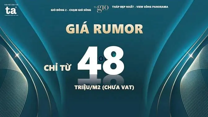 Nhận Đặt Chỗ Căn Hộ The Gió-Tháp Gió Đông 2 Giá Chỉ 48Tr/M2.Hỗ Trợ Vay