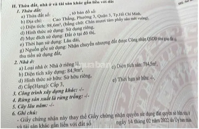 Bán Toà Nhà Mặt Tiền Cao Thắng, Q3, Dt 99M2, 1 Hầm + 9 Tầng, 75 Tỷ
