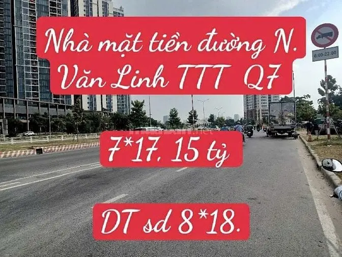 Nhà Mặt Tiền Đường Nguyễn Văn Linh Tt Tây Quận 7. 7*17 Chỉ 15 Tỷ. Vỉa