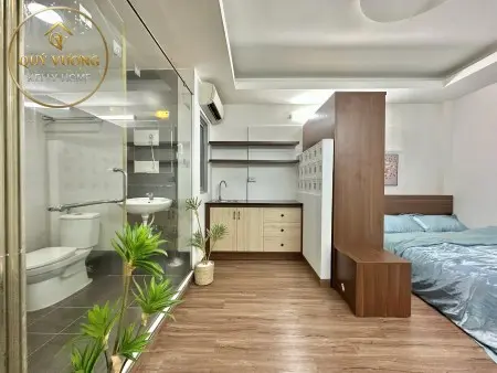 Cho Thuê Căn Hộ Studio Phan Xích Long Full Nội Thất, Tách Bếp, Giáp Bình Thạnh- Khu Ăn Uống Vạn Kiếp