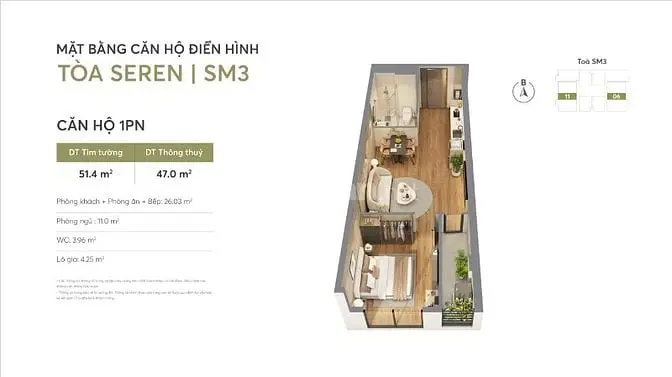 Căn Hộ 1 Phòng Ngủ, Dự Án Greenera Southmark Giảm Giá Lên Tới 19%