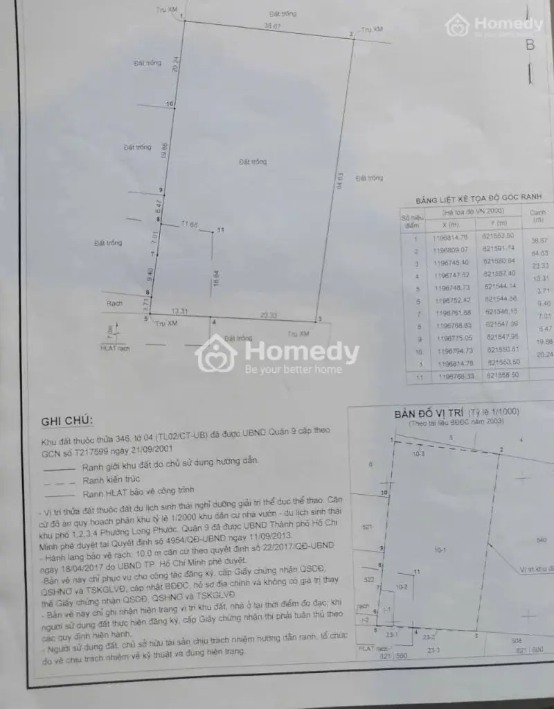 Chính Chủ Bán Đất Mt 2500M2 Sát Kdl Song Long Đường D1, Quận 9 Giá Rẻ 15.2Tr/M2 Sđt 0923 945 ***