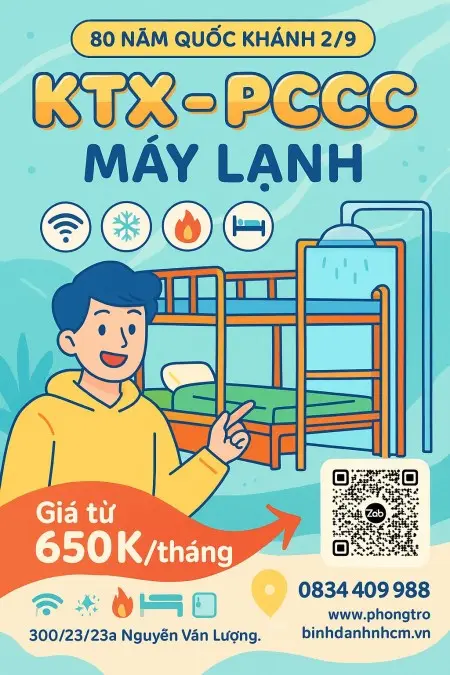 Ký Túc Xá 300 Nvl. Sạch Sẽ - An Toàn Pccc
