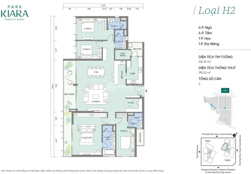 Siêu Vip Penthouse 200M2 Park Kiara Hà Đông Full Nội Thất Cao Cấp - Đẳng Cấp Riêng Tư