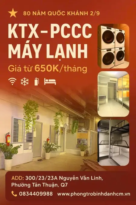 Ký Túc Xá 300 Nvl. Sạch Sẽ - An Toàn Pccc