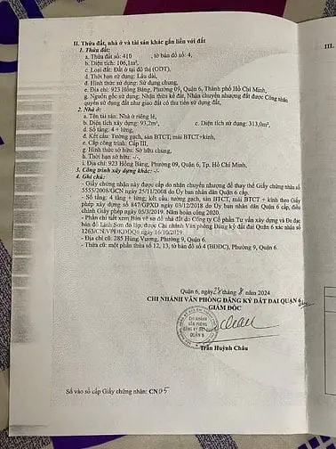 Bán Nhà 4 Tầng, 923 Hồng Bàng, P. 9, Q. 6, Ngay Bùng Binh Cây Gõ