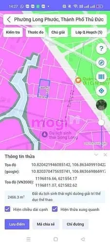 Cc Bán Đất Mt 2500M2 Sát Kdl Song Long Đường D1, Q9 Giá Rẻ 15.2Tr