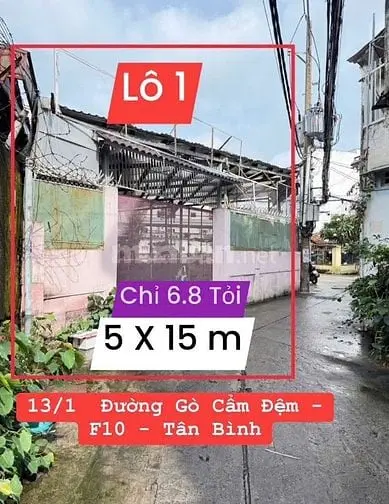 Bán 2 Lô Đất 13/1 Gò Cẩm Đệm, P.10, Tân Bình,