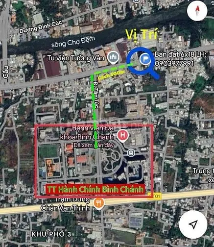 Đất Ngay Trung Tâm Hành Chính Bình Chánh Lộ Giới 30M