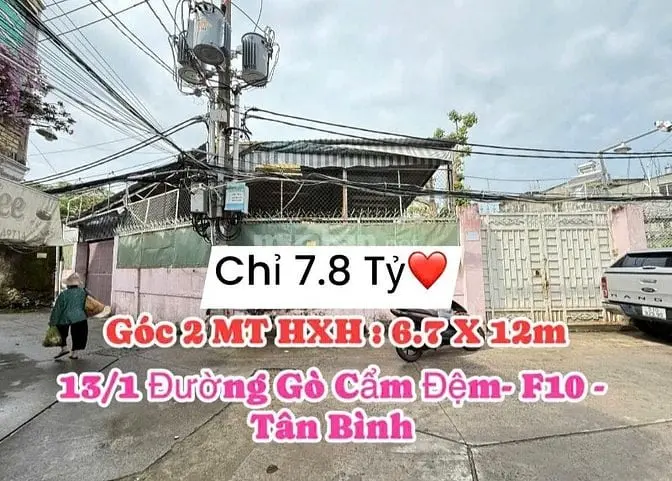 Bán 2 Lô Đất 13/1 Gò Cẩm Đệm, P.10, Tân Bình,