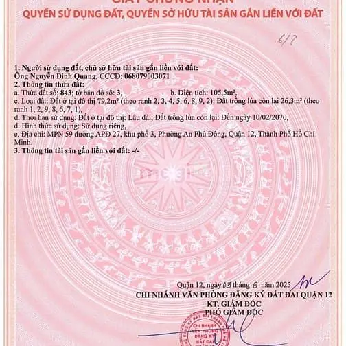 Bán Đất Mặt Tiền Đẹp – An Phú Đông, Q.12, Vị Trí Đẹp, Giá Tốt