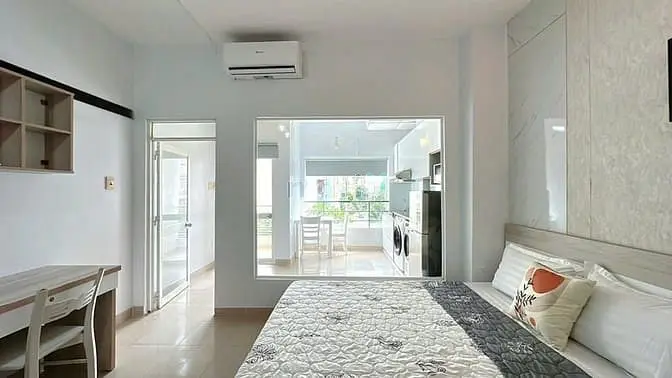 Căn Hộ Dịch Vụ Cao Cấp An Khánh | 1Pn Ban Công 45M2 | Nhà Mới, Phí Ít