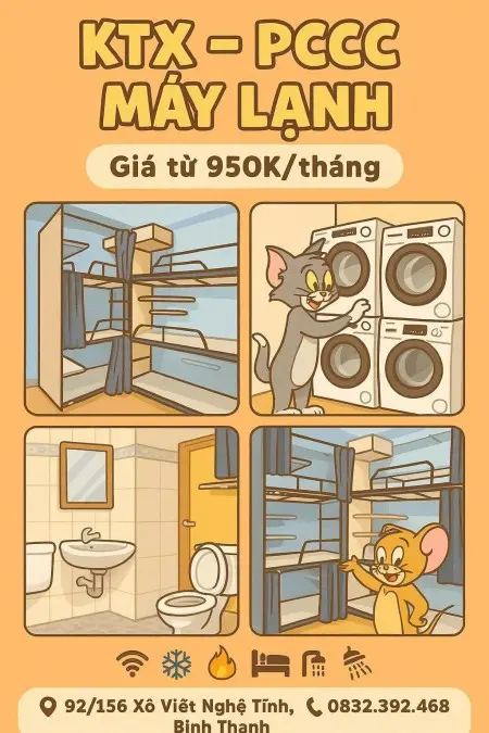 Cho Thuê Ký Túc Xá Giá Rẻ – Đầy Đủ Tiện Nghi – Vào Ở Ngay Thôi!