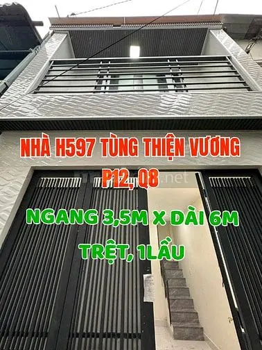 Nhà Mới, Đẹp, 1Trệt, 1 Lầu, H597 Tùng Thiện Vương, P12,Q8. N3,5M X D6M