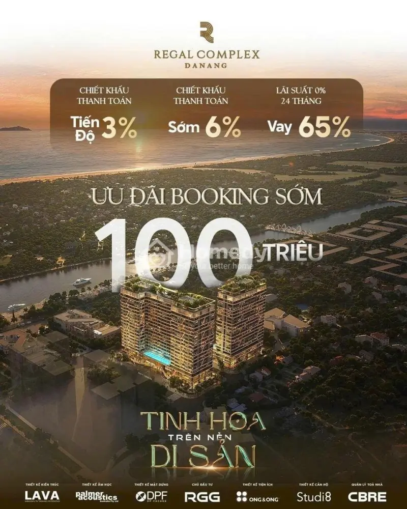 Tặng Ngay 100 Triệu Khi Booking Căn Hộ Regal Complex View Trực Diện Sông Cổ Cò, Sát Biển Đà Nẵng