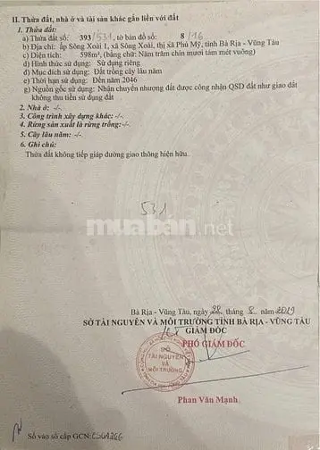 Mua Bán Đất Sônng Xoài Bà Rịa Vũng Tàu