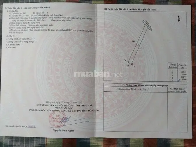 Bán Thửa 148 Tờ 8 Phú Lợi 700 Triệu
