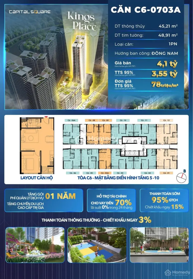 Giỏ Hàng View Phố Đi Bộ Độc Quyền Tại Căn Hộ Capital Square Đà Nẵng, Ck Lên Đến 17%, Lãi Suất 0%